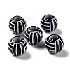 Spray Printed Opaque Acrylic European Beads SACR-P031-06B-01-1
