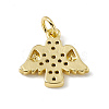 Brass Micro Pave Clear Cubic Zirconia Pendants ZIRC-F132-84G-2