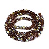 AB Color Plated Transparent Glass Rondelle Beads Strands EGLA-T029-4mm-10J-2