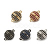 Brass Micro Pave Cubic Zirconia Magnetic Clasps with Loops ZIRC-L075-49B-1