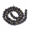 Natural Golden Sheen Obsidian Beads Strands G-S332-8mm-012-3