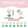 Transparent Acrylic Flower Pendants PALLOY-TADJ00011-4