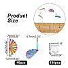 40Pcs Rainbow Color 304 Stainless Steel Stud Earring Findings EJEW-AR0001-02-2