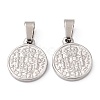 Tarnish Resistant 304 Stainless Steel Coin Pendants STAS-F183-01P-B-1