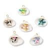 Natural Shell & Dyed Synthetic Turquoise Starfish Pendants PALLOY-JF04121-02-1