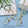 Brass Micro Pave Clear Cubic Zirconia Screw Carabiner Lock Charms ZIRC-E164-11G-6