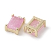 Brass Micro Pave Cubic Zirconia Charms KK-G491-31G-05-2
