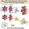 6 Pairs 2 Colors Brass Micro Pave Cubic Zirconia Stud Earring Findings ZIRC-BBC0003-24B-2
