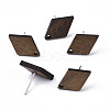 Walnut Wood Stud Earring Findings MAK-N033-005-1
