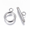 Non-Tarnish 304 Stainless Steel Toggle Clasps STAS-I120-11B-P-1