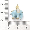 Elephant Rack Plating Brass Enamel Pendants X-KK-Q804-16G-3