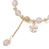 Natural Strawberry Quartz Round Beaded Bracelets for Women BJEW-JB13123-01-3