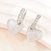 Brass Micro Pave Clear Cubic Zirconia Hoop Dangle Earrings EJEW-G471-30D-P-2