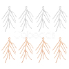8Pcs 2 Colors Brass Branch Pendants KK-CA0002-77-1