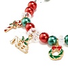 Acrylic Pearl Beaded Stretch Bracelet with Alloy Enamel Charms BJEW-JB08292-6