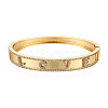 Cubic Zirconia Word Love Hinged Bangle BJEW-N014-021A-4