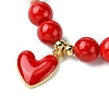 Valentine's Day Natural Dyed Mashan Jade Beaded Stretch Bracelets for Women BJEW-TA00575-3