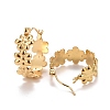 Ion Plating(IP) Flower 304 Stainless Steel Hoop Earrings for Women X-STAS-A057-16G-2
