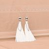 Zinc Alloy Polyester Skull Tassel Dangle Earrings FS-WG69CBD-04-1