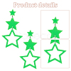 5 Pairs 5 Colors Hollow Star Acrylic Dangle Stud Earrings for Woman EJEW-AN0004-10-3