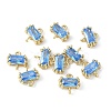 Brass Pave Cubic Zirconia Connector Charms KK-F892-53G-03-1