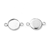 Tarnish Resistant Flat Round 304 Stainless Steel Cabochon Connector Settings STAS-E079-02-2