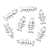 SHEGRACE Brass Micro Pave Cubic Zirconia Fishbone Charms XGR0163P-109P-2