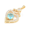 Valentine's Day Brass Micro Pave Cubic Zirconia Pendants KK-T086-01E-2