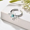 Synthetic Turquoise Finger Rings RJEW-I110-02P-02-2