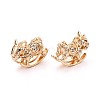 Brass Pave Clear Cubic Zirconia Pendants KK-T081-02G-2