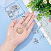 6Pcs 3 Style Chakra Alloy Symbol Pendant Keychains KEYC-FG0001-14-3