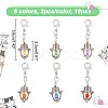 18Pcs 6 Colors Hamsa Hand Alloy Locking Stitch Marker HJEW-AB00618-2