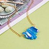 Irregular Natural Quartz Crystal Beads Pendant Necklace for Wonen NJEW-SW00009-2