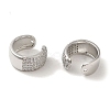 Rack Plating Brass Micro Pave Clear Cubic Zirconia Ring Cuff Earrings for Women EJEW-P280-12P-2
