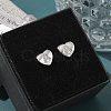Rack Plating Brass Micro Pave Clear Cubic Zirconia Stud Earrings EJEW-K299-01P-A-1