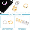 Unicraftale 6Pcs 2 Colors Brass Wave Open Cuff Ring for Women RJEW-UN0002-32-5