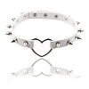 Adjustable Adjustable Gothic PU Leather Alloy Spike Rivet Heart Choker Necklaces for Women NJEW-WH20816-006P-A-5