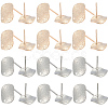 40Pcs 2 Colors Brass Stud Earrings Findings KK-SC0006-86-1