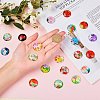 Flower Printed Glass Cabochons GGLA-SZ0001-15-7