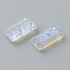 Embossed Glass Rhinestone Pendants GLAA-J101-07A-001SI-3