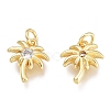 Brass Micro Pave Clear Cubic Zirconia Charms KK-M206-40G-2
