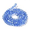 Transparent Electroplate Glass Beads Strands EGLA-A039-T6mm-B07-2