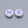 Craft Acrylic Horizontal Hole Letter Beads SACR-S201-11M-2