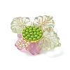Brass Glass Seed Beaded Flower Pendants PALLOY-MZ01118-5