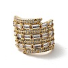 Clear Cubic Zirconia Chunky Open Cuff Rings RJEW-G255-02G-2