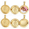 6Pcs Brass Locket Pendants KK-BBC0015-49-1