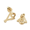 Triangle & Ring Ion Plating(IP) 304 Stainless Steel Stud Earring Findings STAS-I206-103G-2
