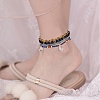 Sparkling Glass Seed Beads 5 Layered Anklet AJEW-SW00006-03-5