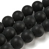 Dyed & Heated Natural Black Agate Beads Strands G-P088-14-10mm-2