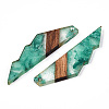 Transparent Resin & Walnut Wood Big Pendants RESI-ZX017-55-2